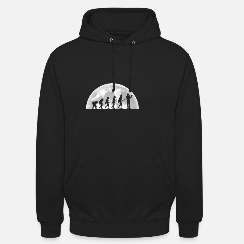 Flautist Evolution Flute - Unisex Hoodie - black