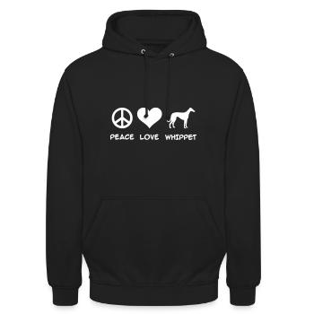 Whippet - Unisex Hoodie - Schwarz - Vorne - Alina (178cm) & Michal (187cm)