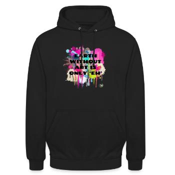 Zitat - Unisex Hoodie - Schwarz - Vorne - Alina (178cm) & Michal (187cm)