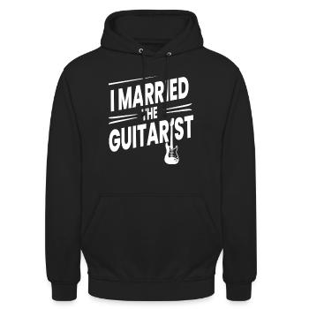 J’ai épousé le guitariste - guitariste - Sweat-shirt à capuche unisexe - noir - Devant - Alina (178cm) & Michal (187cm)