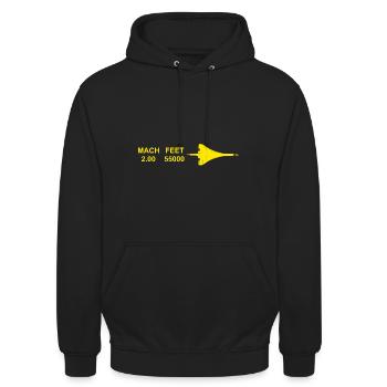 Concorde MACH 2 - Unisex Hoodie - Schwarz - Vorne - Alina (178cm) & Michal (187cm)