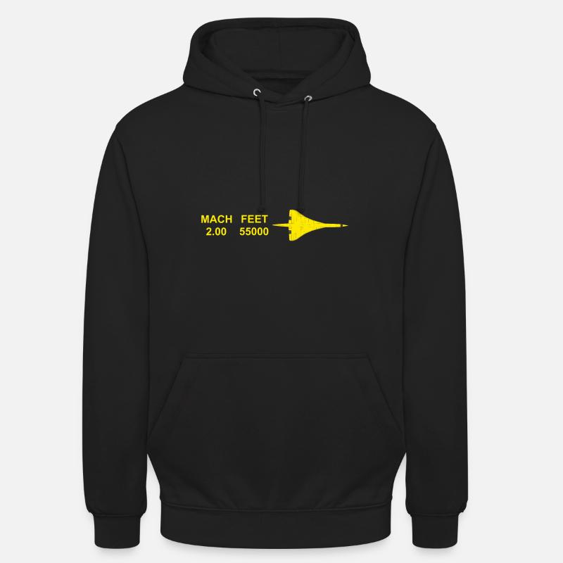 Concorde MACH 2 - Sweat-shirt à capuche unisexe - noir