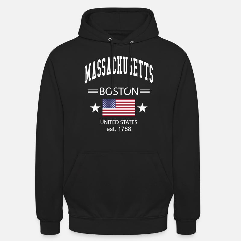 Massachusetts - Sweat-shirt à capuche unisexe - noir