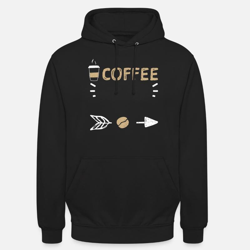 Café - Café - Sweat-shirt à capuche unisexe - noir