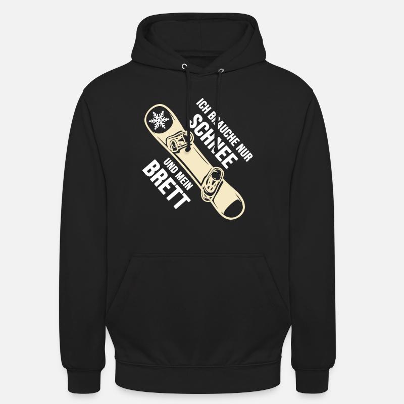 Snowboard Snowboarder Softboot "Schnee & Brett" - Unisex Hoodie - Schwarz