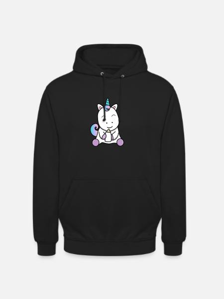 Bebé unicornio - Sudadera con capucha unisex - negro