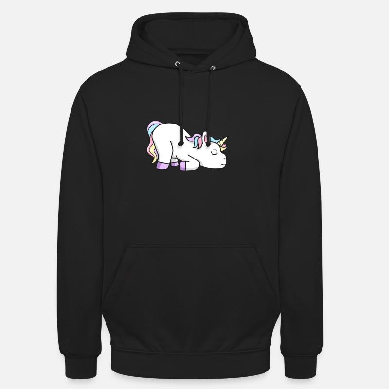 Licorne fatiguée - Sweat-shirt à capuche unisexe - noir