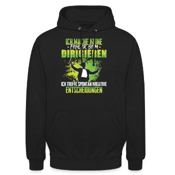 Keine Fehler beim dirigieren Dirigent Chorleiter - Unisex Hoodie - Schwarz - Vorne - Alina (178cm) & Michal (187cm)