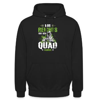Mir Reichts Ich Geh Quad Fahren Quadfahrer ATV - Unisex Hoodie - Schwarz - Vorne - Alina (178cm) & Michal (187cm)