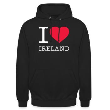 J’AIME L’IRLANDE - Sweat-shirt à capuche unisexe - noir - Devant - Alina (178cm) & Michal (187cm)