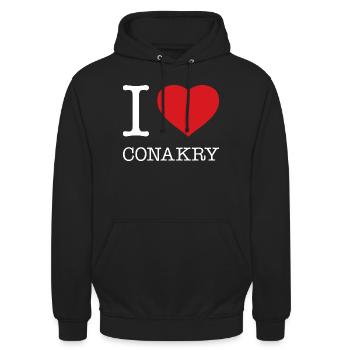 J’ADORE CONAKRY - Sweat-shirt à capuche unisexe - noir - Devant - Alina (178cm) & Michal (187cm)