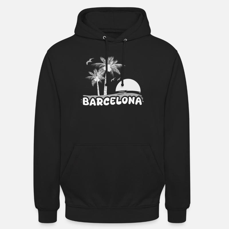 Barcelone comme plage - Sweat-shirt à capuche unisexe - noir