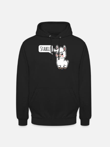 Restez stable ! Comme le petit lama - Sweat-shirt à capuche unisexe - noir