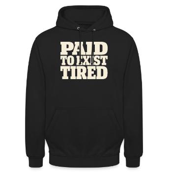 Millénial épuisé, adulte fatigué, - Sweat-shirt à capuche unisexe - noir - Devant - Alina (178cm) & Michal (187cm)