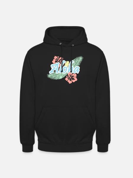 Aloha Tropical Summer Flowers - Unisex Hoodie - black