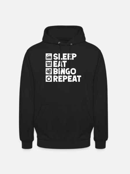 Bingo Player Sleep Eat Repeat Bingo - Unisex Hoodie - black
