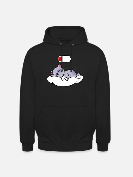 Chat Dormir mignon - Sweat-shirt à capuche unisexe - noir