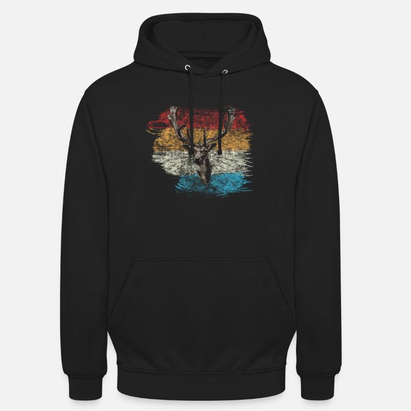 Cerf - Sweat-shirt à capuche unisexe - noir