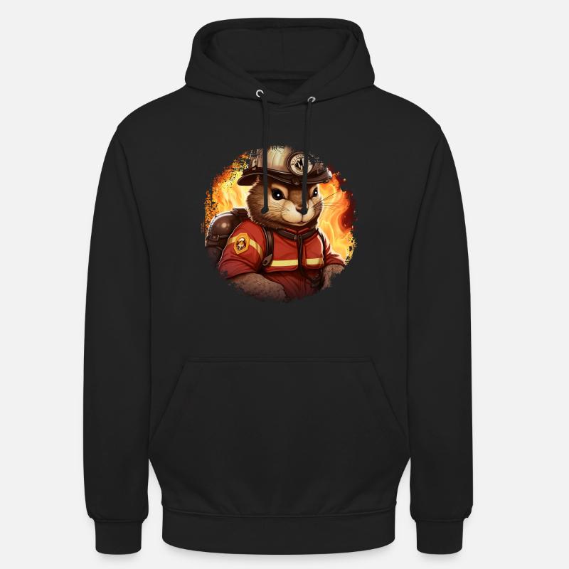 Fire Brigade Squirrel - Unisex Hoodie - black