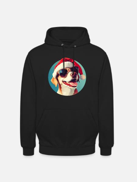 Chiens Noël - Sweat-shirt à capuche unisexe - noir