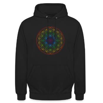 Fleur de vie - Sweat-shirt à capuche unisexe - noir - Devant - Alina (178cm) & Michal (187cm)