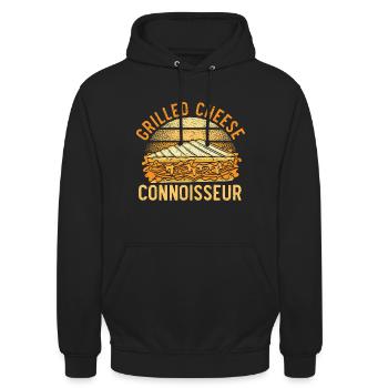 Connaisseurs de fromage grillé fromage grillé Cheesy - Sweat-shirt à capuche unisexe - noir - Devant - Alina (178cm) & Michal (187cm)