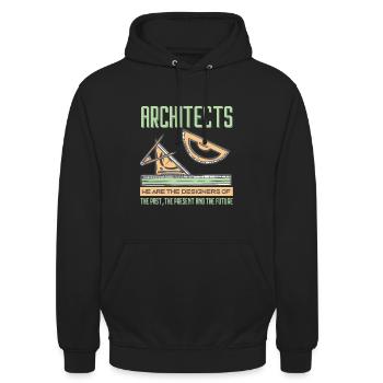 architecte - Sweat-shirt à capuche unisexe - noir - Devant - Alina (178cm) & Michal (187cm)