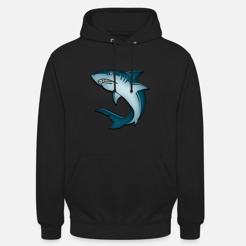 requin - Sweat-shirt à capuche unisexe - noir