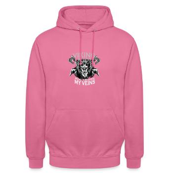 Sang viking - Sweat-shirt à capuche unisexe - rose - Devant - Alina (178cm) & Michal (187cm)