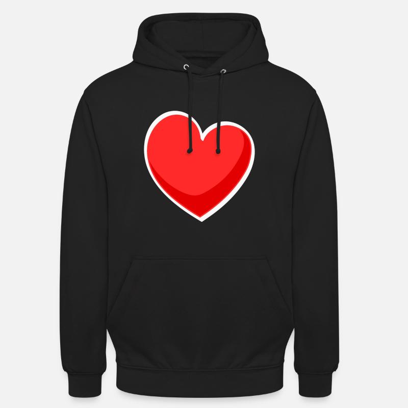 Red heart with reflection - Unisex Hoodie - black