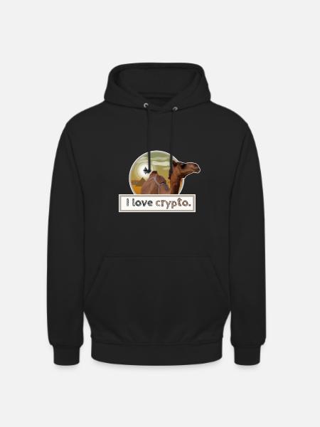 I LOVE CRYPTO Ethereum desert pyramid funny cool - Unisex Hoodie - black