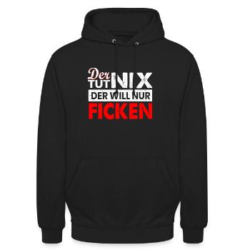 Der tut nix der will nur ficken Sex pervers - Unisex Hoodie - Schwarz - Vorne - Alina (178cm) & Michal (187cm)