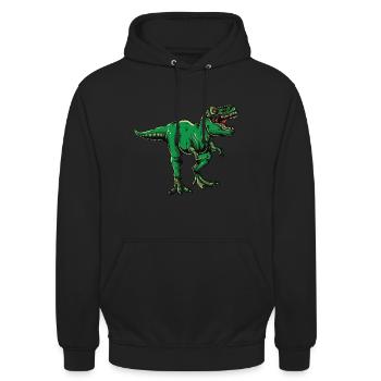 t-rex dino dinosaur heartbeat primeval chalk - Unisex Hoodie - black - Front - Alina (178cm) & Michal (187cm)