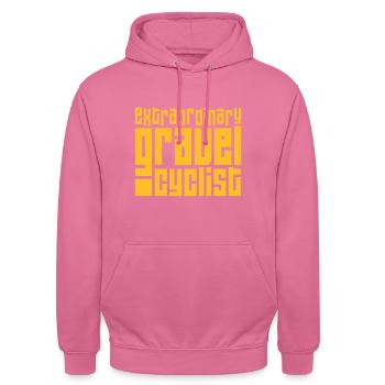 Extraordinary Gravel Cyclist Design - Unisex Hoodie - Pink - Vorne - Alina (178cm) & Michal (187cm)
