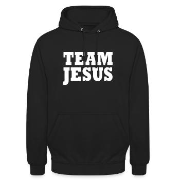 Team jesus - Unisex Hoodie - Schwarz - Vorne - Alina (178cm) & Michal (187cm)
