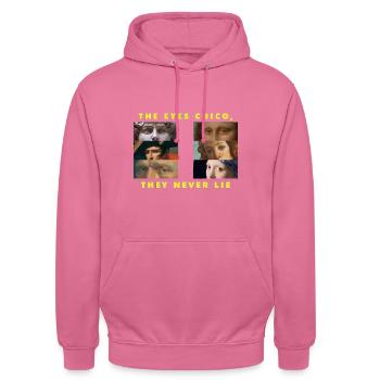 The eyes chico, they never lie - Sweat-shirt à capuche unisexe - rose - Devant - Alina (178cm) & Michal (187cm)