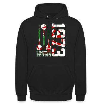 53. GEBURTSTAG DARTS LIMITED EDITION 1973 - Unisex Hoodie - Schwarz - Vorne - Alina (178cm) & Michal (187cm)