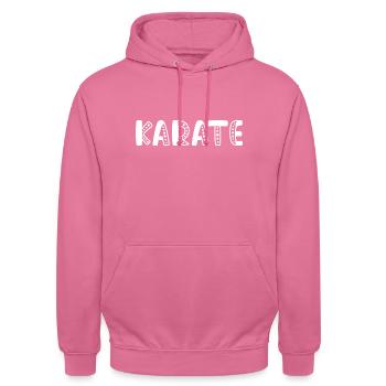 Karate combat fight - Sweat-shirt à capuche unisexe - rose - Devant - Alina (178cm) & Michal (187cm)