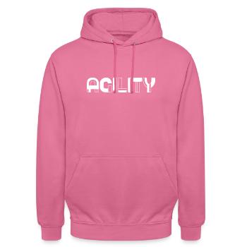 Agility Dog Course - Unisex Hoodie - pink - Front - Alina (178cm) & Michal (187cm)