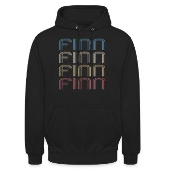 Finn Name I Retro Vorname Cool - Unisex Hoodie - Schwarz - Vorne - Alina (178cm) & Michal (187cm)