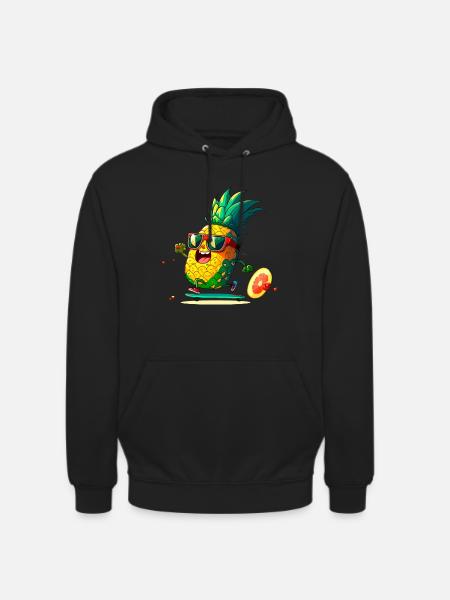 Funny pineapple skating - Unisex Hoodie - black