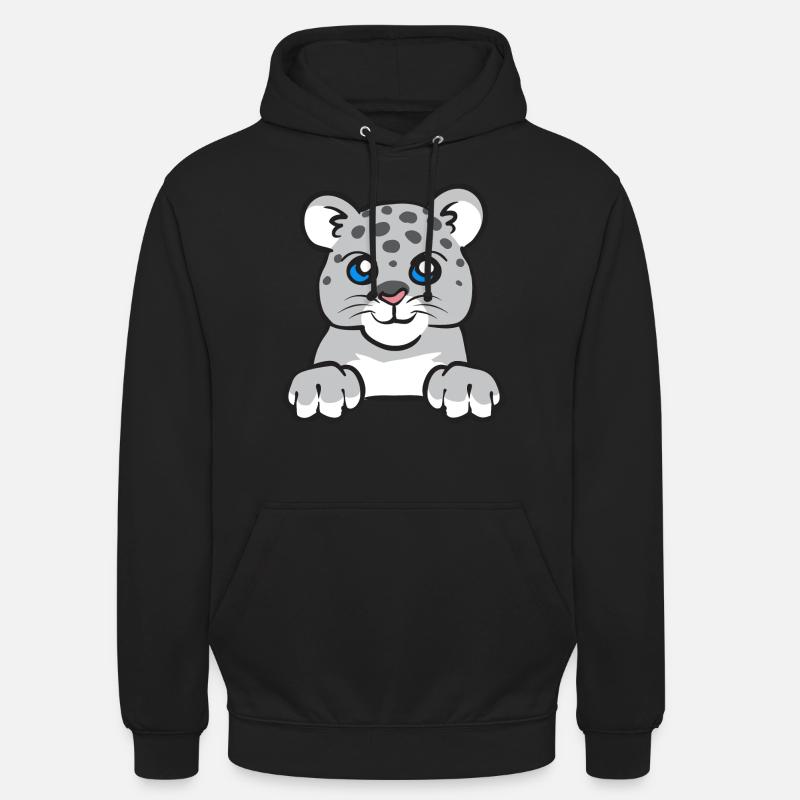 Schneeleopard - Unisex Hoodie - Schwarz