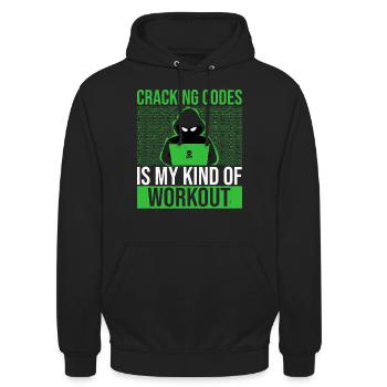 Das Knacken von Codes ist meine Art von Training - Unisex Hoodie - Schwarz - Vorne - Alina (178cm) & Michal (187cm)