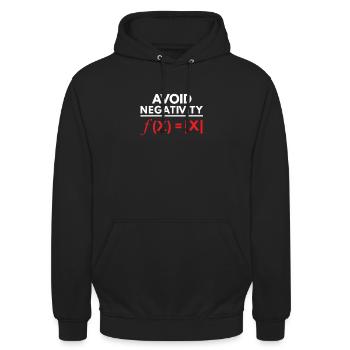 Évitez la négativité Drôle Math Jeux de mots Géométrie Algèbre - Sweat-shirt à capuche unisexe - noir - Devant - Alina (178cm) & Michal (187cm)