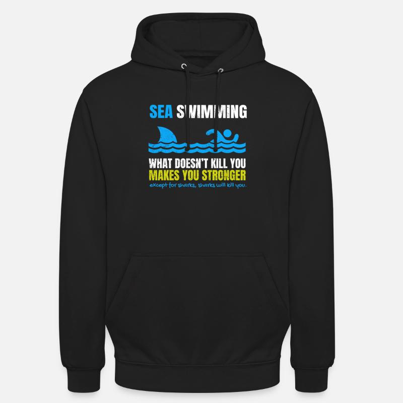 Requin nageant en mer - Sweat-shirt à capuche unisexe - noir