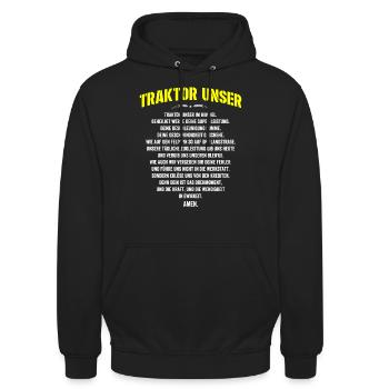 Traktor Unser T Shirt Bauer Landwirt Spruch - Unisex Hoodie - Schwarz - Vorne - Alina (178cm) & Michal (187cm)