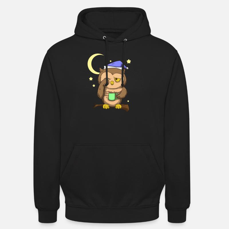 Kaffee Eule Nachteule - Unisex Hoodie - Schwarz