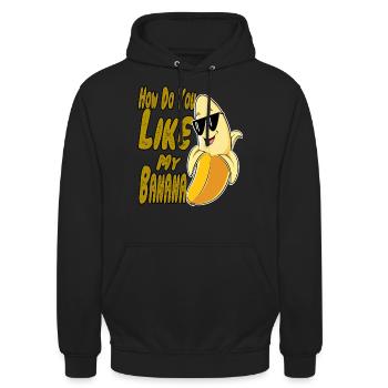 Banane Sonnenbrille Lustige Versaute Sprüche - Unisex Hoodie - Schwarz - Vorne - Alina (178cm) & Michal (187cm)