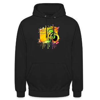 Kamera - Unisex Hoodie - Schwarz - Vorne - Alina (178cm) & Michal (187cm)
