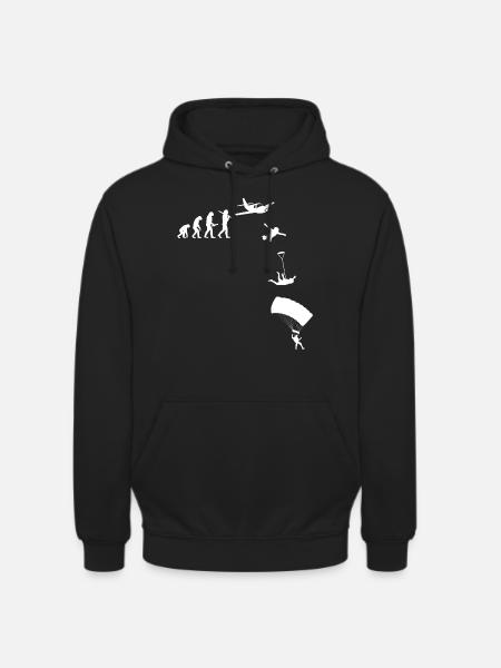 Skydiving, skydive, parachute, shirt - Unisex Hoodie - black